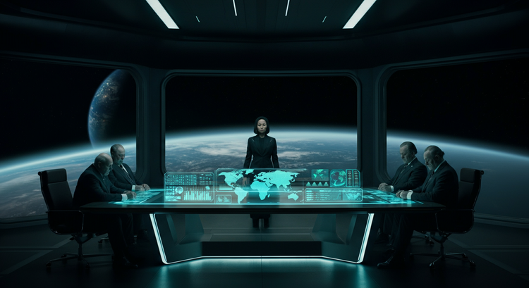 La Cumbre de Kepler-9: Nexus Corp Desafía la Soberanía Estatal con su Monopolio Cuántico