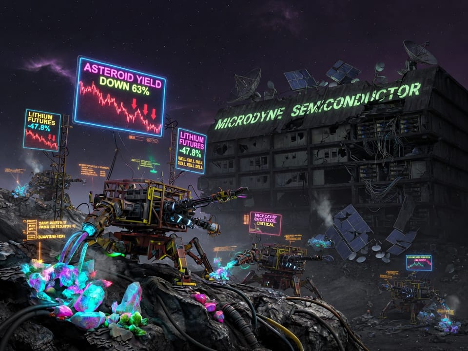 Colapso del mercado de microchips tras el monopolio corporativo en la minería de asteroides